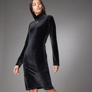 📌HOST PICK - ADIDAS Black Velour Turtleneck Dress